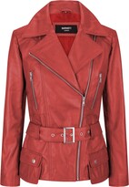 Thumbnail for your product : Infinity Trench Ladies Tan Black Teal Green Mid Length Designer Real Leather Jacket