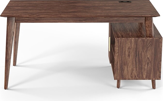 Union & Scale™ MidMod 60"W Computer and Writing Storage Desk, Espresso (UN56950)