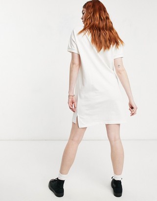 Fred Perry boxy pique tshirt dress in white