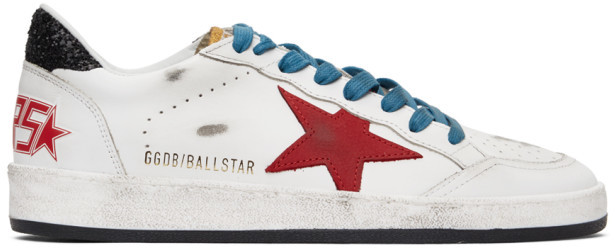 red golden goose sneakers