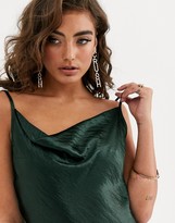Thumbnail for your product : Pretty Lavish maxi cami dress in liquid satin jewel green
