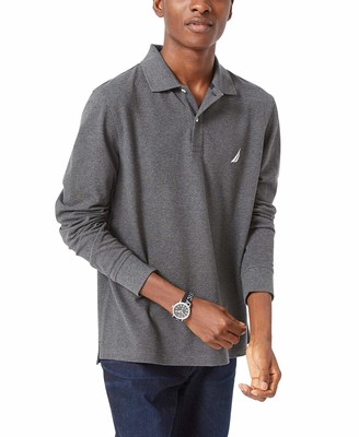Charcoal Long Sleeve Polo Shirt | Shop the world's largest collection of  fashion | ShopStyle