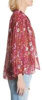 Thumbnail for your product : Isabel Marant Metallic Floral Print Silk Blend Blouse