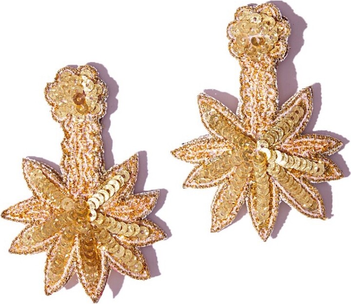 Simitri Golden Palm Earrings