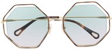 Thumbnail for your product : Chloé Sunglasses Poppy hexagonal frame sunglasses