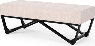 Contemporary Style Waffle Stitch With Soft Top And Geometric Legs Modern Button- Seat Sleek Appearance
