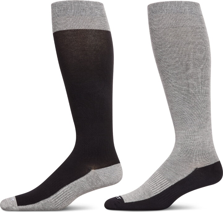 Care Fit Solutions 2 Pair Pack Contrast Cotton Blend Graduated Compression Socks