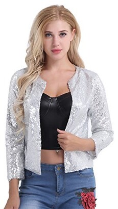 Silver Sequin Cardigan | Shop the world's largest collection of fashion |  ShopStyle UK