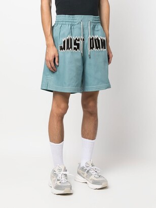 Just Don Logo-Print Deck Shorts