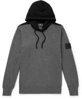 Thumbnail for your product : Stone Island Shadow Project Logo-Appliqued Two-Tone Knitted Hoodie