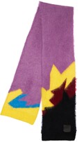Thumbnail for your product : Loewe Knit Intarsia Scarf W/leather Logo Patch
