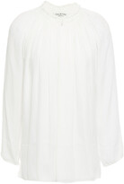 Thumbnail for your product : Halston Ruffle-trimmed Gathered Crepe De Chine Blouse