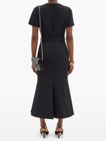 Thumbnail for your product : Valentino Belted Flared Cady Dress - Black