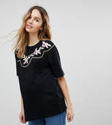 Thumbnail for your product : ASOS Maternity MATERNITY T-Shirt With Embroidered Yoke And Fringe Detail