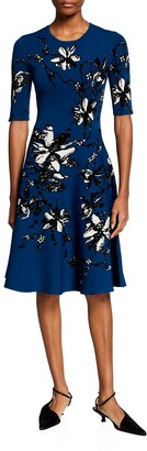 Jason Wu Collection Floral Fit-&-Flare Midi Dress