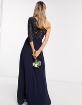 Thumbnail for your product : Chi Chi London Chi Chi Bridesmaid Toyah one shoulder maxi dress in navy