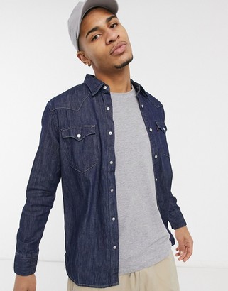 Levi's barstow western standard denim shirt in rinse marbled blue -  ShopStyle