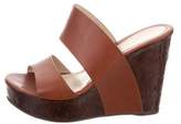 Thumbnail for your product : Fendi Leather Slide Wedges