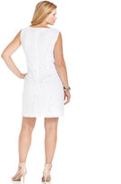 Thumbnail for your product : London Times Plus Size Sleeveless Lace Shift