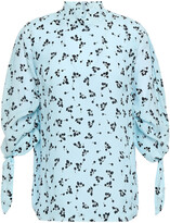 Thumbnail for your product : Paper London Ruched Printed Crepe De Chine Blouse