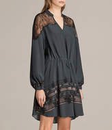 Thumbnail for your product : AllSaints Laya Baroco Silk Dress