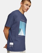 Thumbnail for your product : Topman variation print t-shirt in washed blue