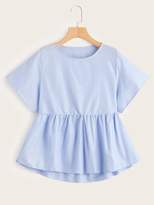 Thumbnail for your product : Shein Plus Curve Hem Striped Blouse