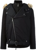 Thumbnail for your product : Pierre Balmain layered hooded cardigan - men - Cotton/Acrylic/Polyester/Wool - 56