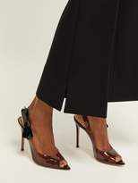 Thumbnail for your product : Gianvito Rossi Bow Trim 105 Pvc Slingback Pumps - Womens - Black Nude