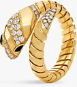 Bvlgari Yellow Gold Serpenti Tubogas 18ct Yellow-Gold 0.50ct Brilliant-Cut Diamond and Onyx Ring M