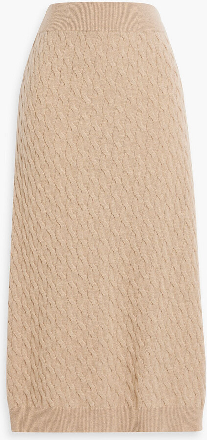 Brunello Cucinelli Cable-knit cashmere midi skirt