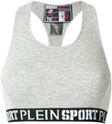 Thumbnail for your product : Plein Sport logo band sports bra