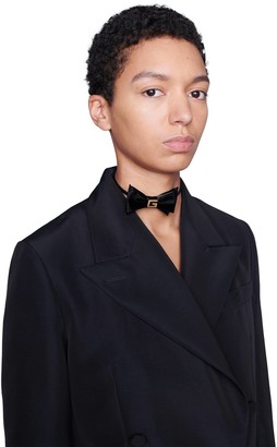 Gucci Patent bow tie choker with SquareG