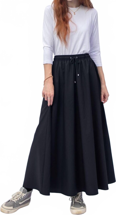 Tonet Cotton Drawstring Skirt In Black