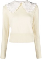 Thumbnail for your product : Sandro Fine Knit Jumper With Detachable Collar