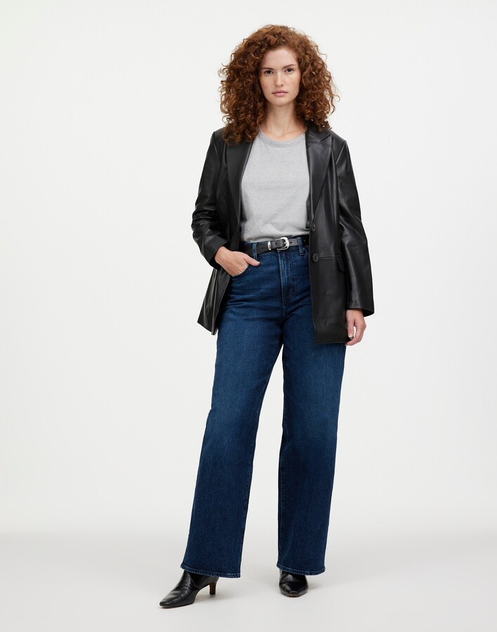 Madewell The Petite Curvy Perfect Vintage Wide-Leg Jean in Nighthawk Wash