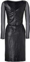 Thumbnail for your product : Emilio Pucci Black Croco Embossed Leather/Silk Dress