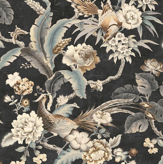 Surface Style Passerine Pavilion Peel & Stick Wallpaper in Charcoal