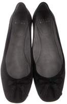 Thumbnail for your product : Stuart Weitzman Suede Square-Toe Flats