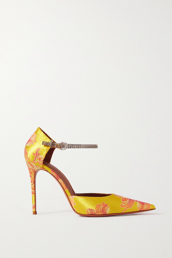 yellow pattern heels