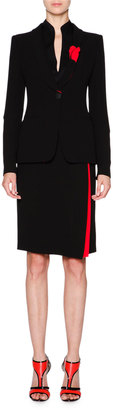 Giorgio Armani Silk-Cady Wrap Skirt, Black/Scarlet