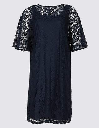 Marks and Spencer CURVE Cotton Blend Lace Tunic Midi Dress