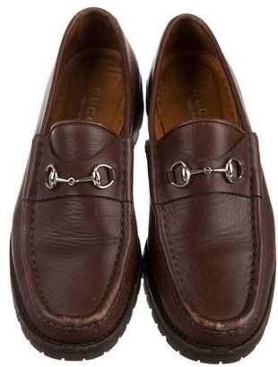 Gucci Leather Round-Toe Loafers