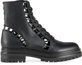 Thumbnail for your product : Gianvito Rossi Cutout Leather Zip Combat Booties