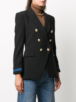 Veronica Beard Embossed Button Double-Breasted Blazer