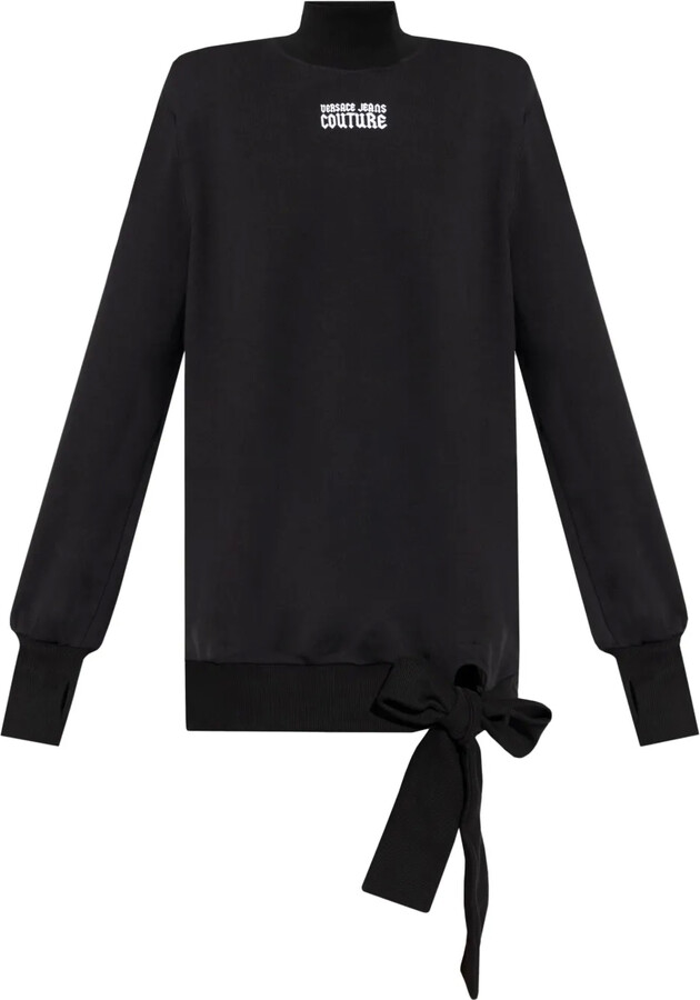 Versace Jeans Couture Logo-Print Cotton Mini Dress