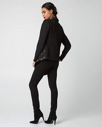 Le Château Embroidered Crepe Open-Front Blazer