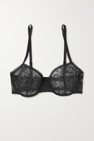 Thumbnail for your product : Eres Pépin Embroidered Tulle Underwired Balconette Bra - Blue