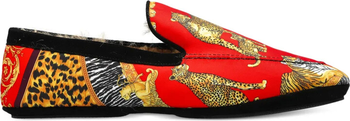 Versace Home Animal-Print Home Loafers