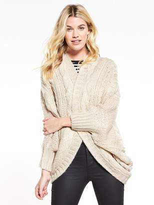 Very Cable Cocoon Slouch Cardigan - Oatmeal